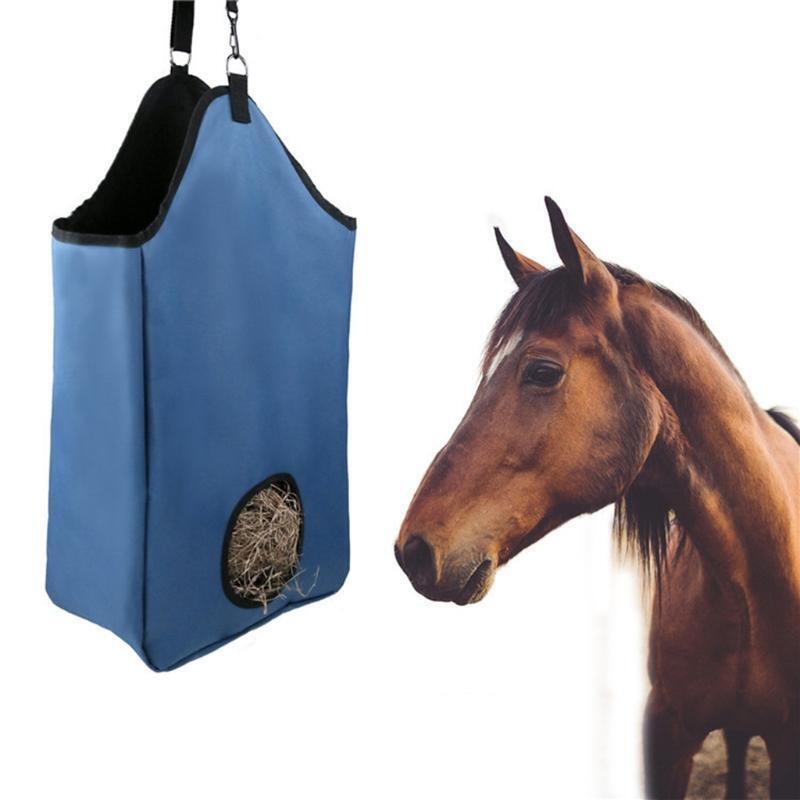 Horse Feeding Hay Bag Oxford Cloth Cow Cattle Pony Feeder Adjust Storage Pouch