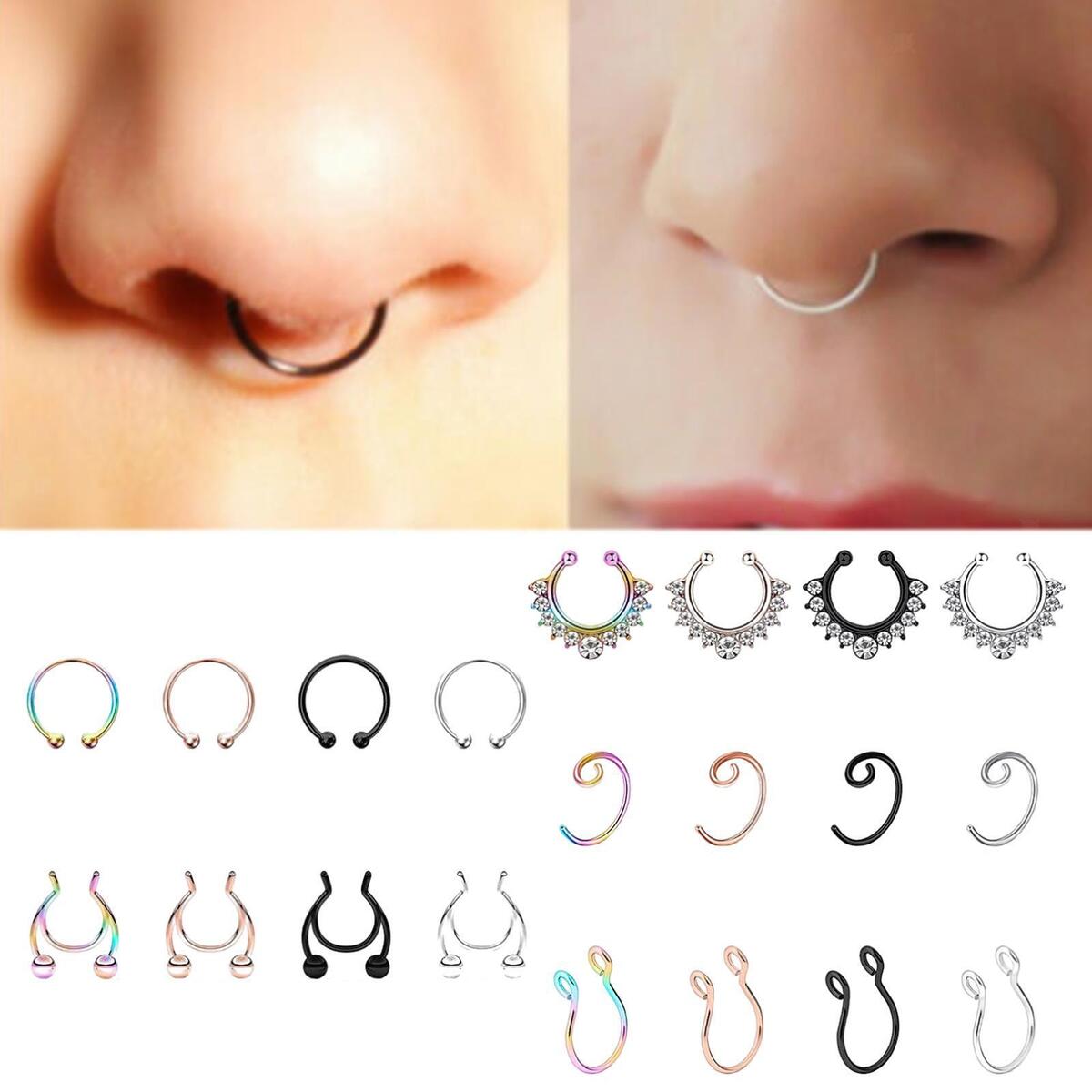 20- Nose Rings Hoop Nostril  for party and daily Wearing Holiday