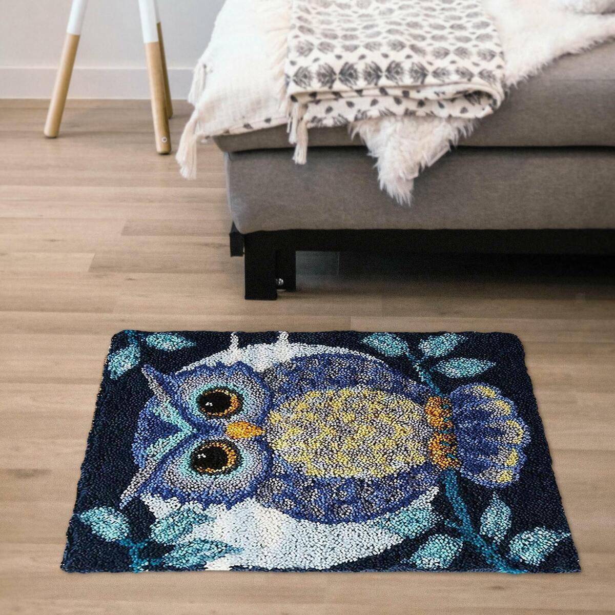 Owl  Rug Kit 20x14inch Handmade Crochet Carpet Carpet Making Kit