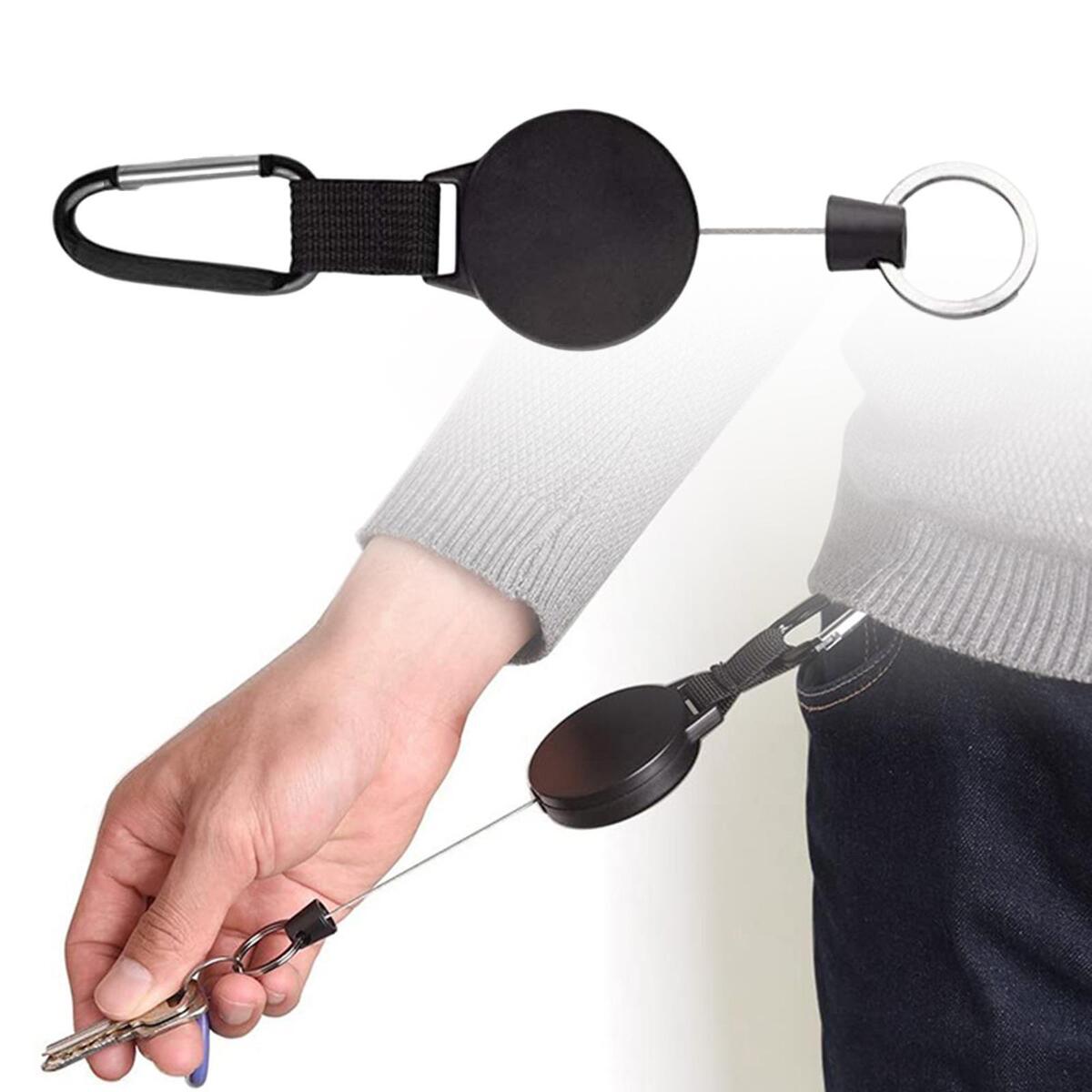 Retractable Badge Holder ID Card Holders Carabiner Key   Outdoor