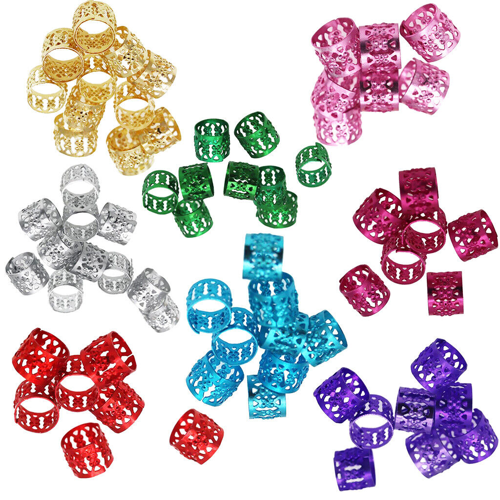 80set Filigree Tube Spacer  Dreadlocks Braiding Bead DIY  Accessory