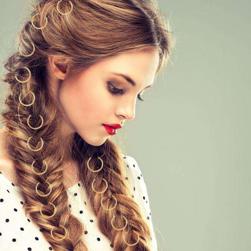 Hair Braid Cuff Set of 110 Hair Braid Dreadlock Beads Cuffs Clips Braid Spiral