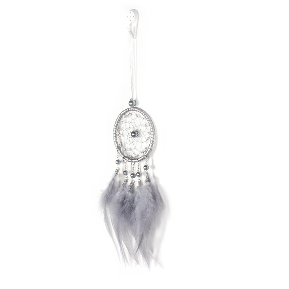 Beads Feathers Handmade Dreamcatcher Dream Catcher Net Home Decor (Grey)