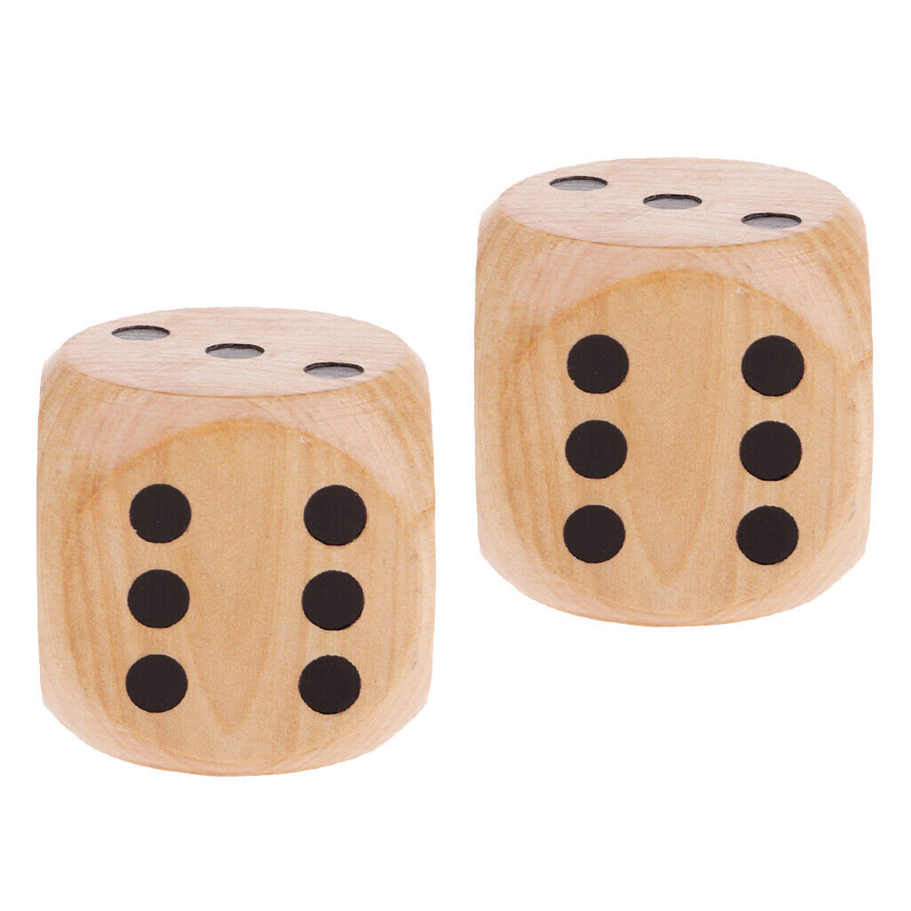 2  5cm Wooden D6  Set for RPG Math Teaching  Casino Supplies