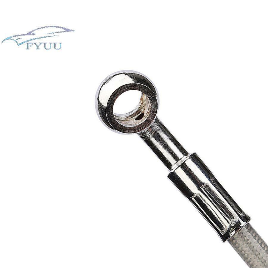 1pc 17.72" Motorcycle Brake Oil Hose Line Pipe Hydraulic Stainless Steel Braided