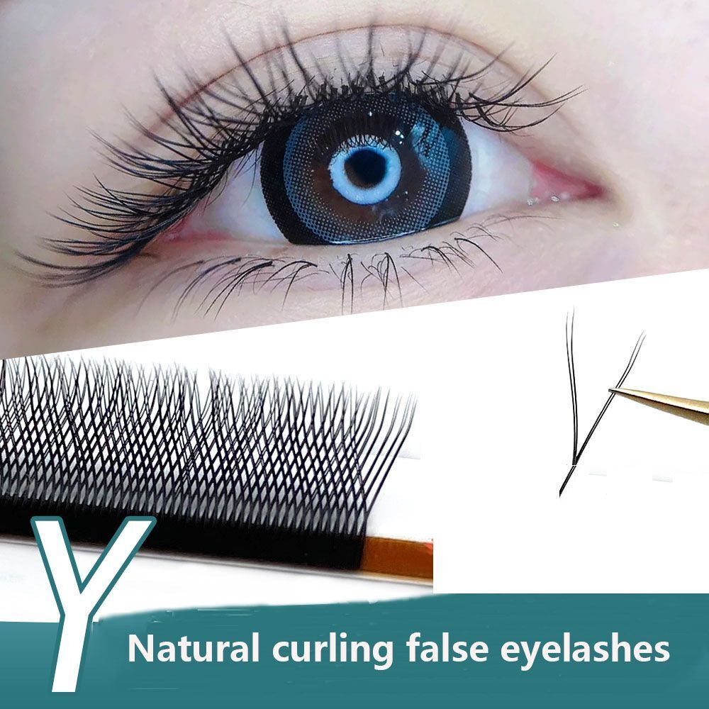 Handmade Natural Soft Thick YY Type Eye Lashes Extension False Eyelashes Black