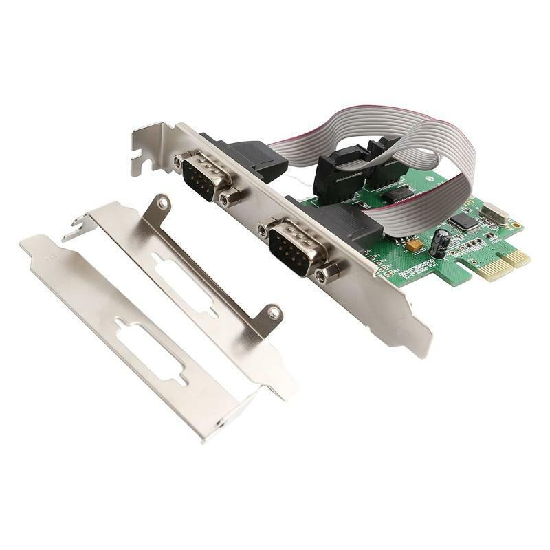 RS232 PCI Express PCIe to 2 Serial DB9 Adapter Card 2.5Gb/s 1000kbps RS-232 Fast