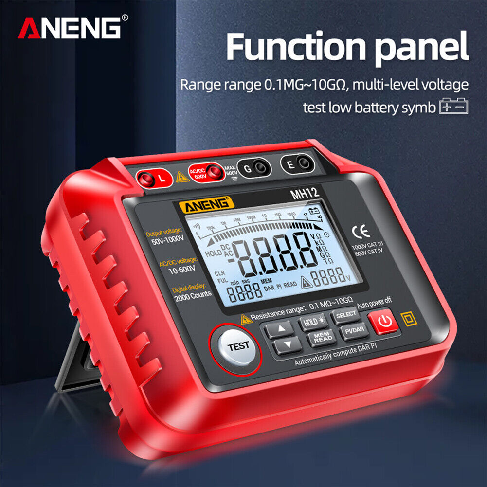 ANENG MH12 Insulation Resistance Digital Meter Voltage Megohmmeter Tester