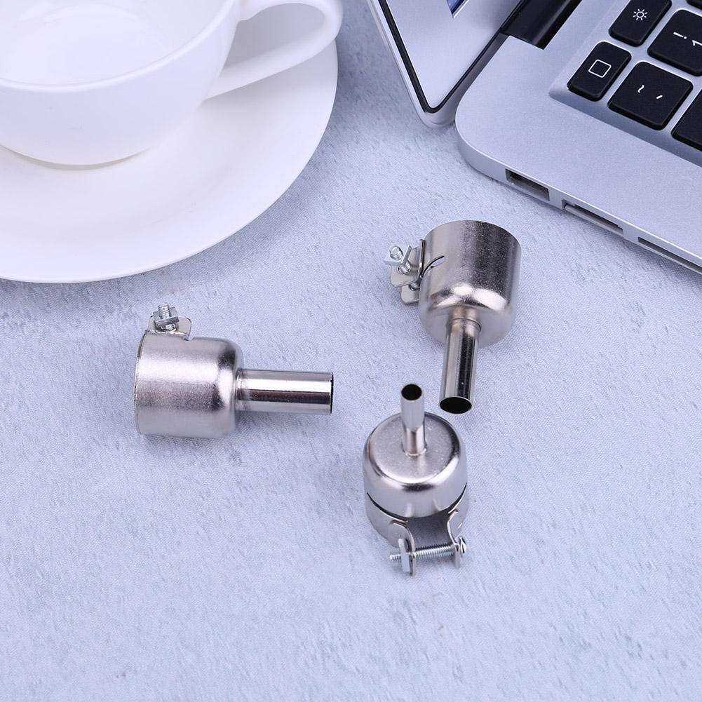 3pcs Stainless Steel Hot Air Nozzles for 858D 878D 898D Soldering Station