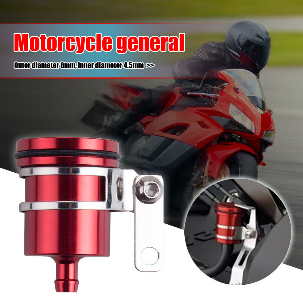 Universal Motorcycle Brake Fluid Reservoir Clutch Tank Oil Fluid Cup (Red)