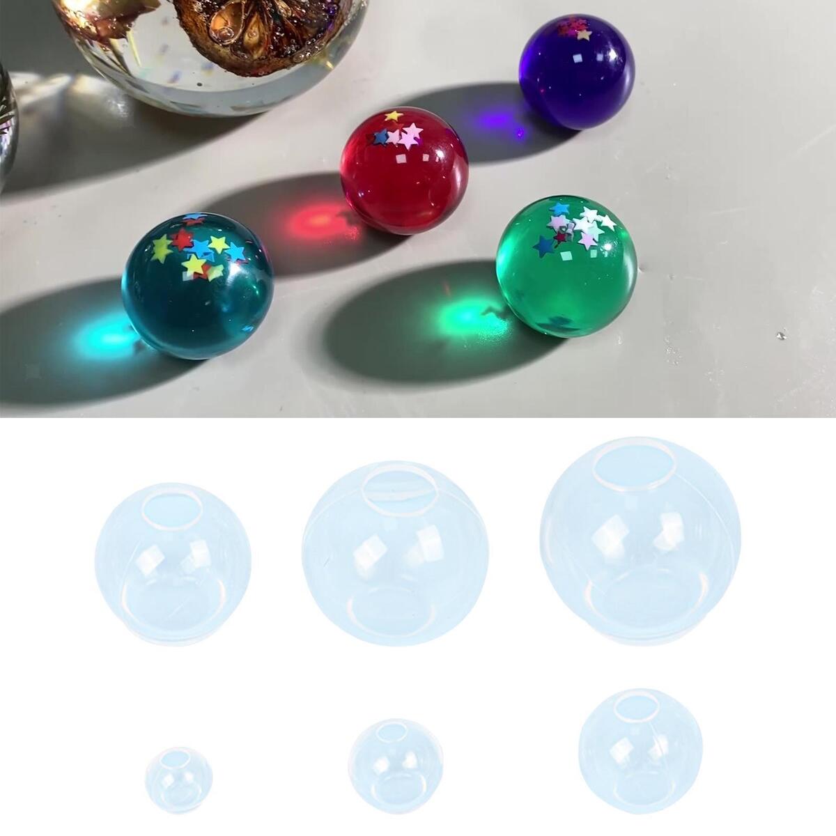 6 Pieces Silicone Ball Mold Decoration Craft Making Art DIY Jewelry Polymer Clay