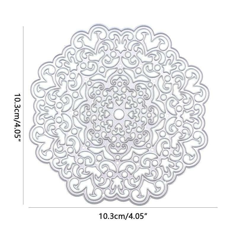 4Inch Metal Hollow Mandala Flower Cutting Dies Stencil DIY Scrapbooking Template
