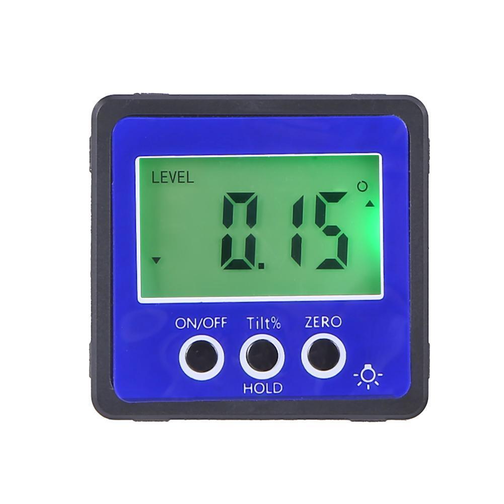 Magnetic Digital Protractor Inclinometer Level Box Angle Finder Box (Blue)