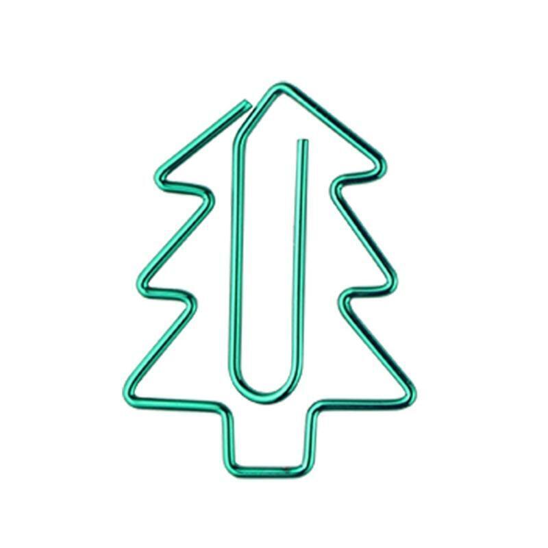 5 Pcs Unique Cartoon Paper Clip Christmas Tree Style Bookmark Clip Office Supply