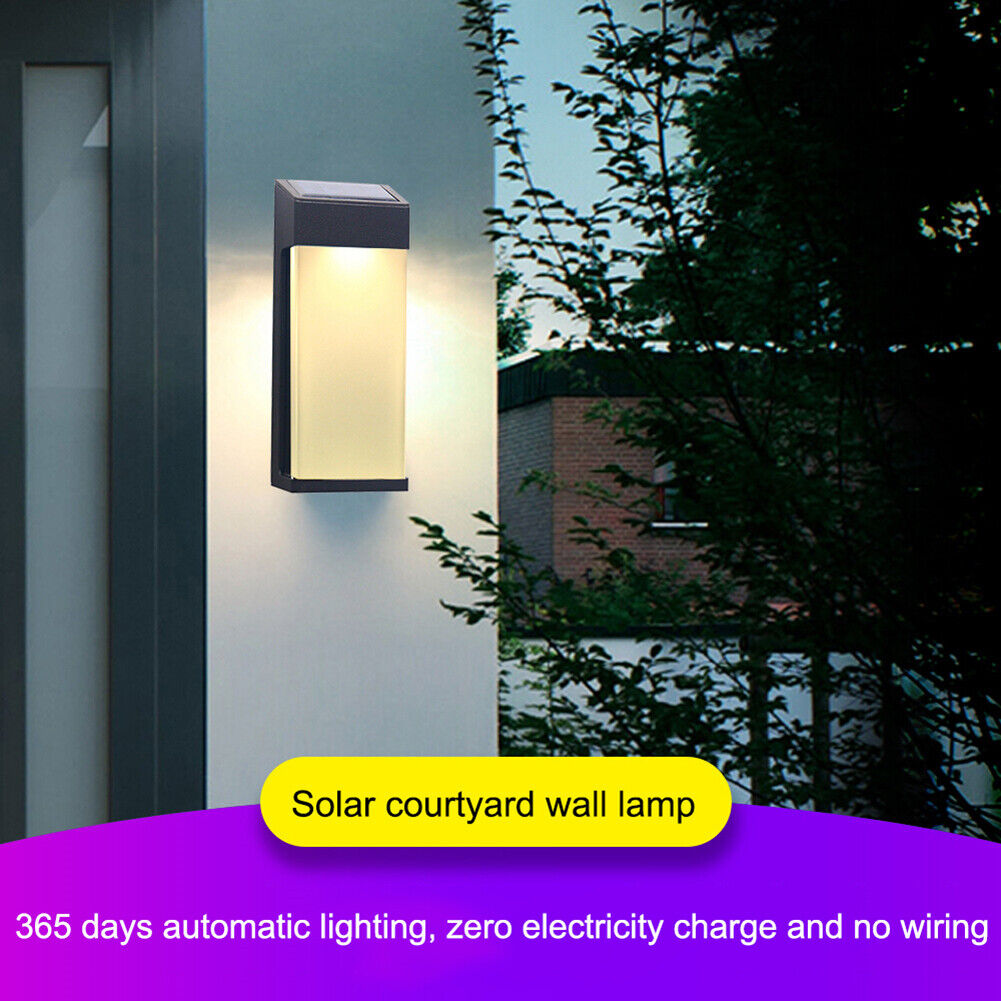 LED Solar Wall Lights Outdoor Waterproof Light Control Lamp Garden Decor