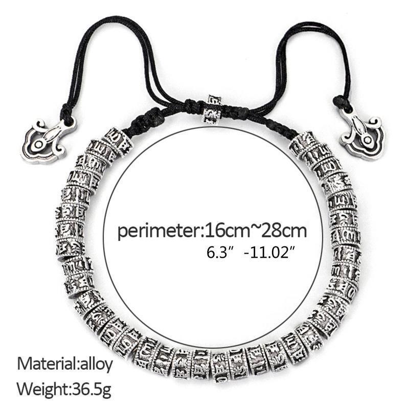 Tibetan Buddhism Six Word Mantra Bracelet Handmade Rope Knot Amulet Bracelets