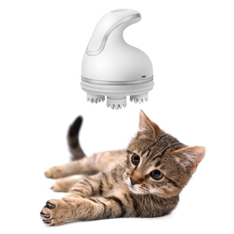 Cat Head Massager Electric Cordless Rechargable Massage Comb for Pet Scalp