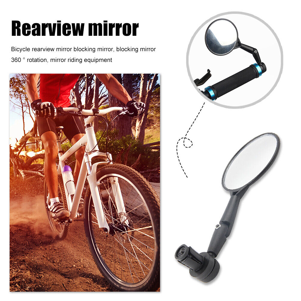 1pc Bicycle Handlebar End Mirrors 360 Rotatable Bike Side Rearview Mirror