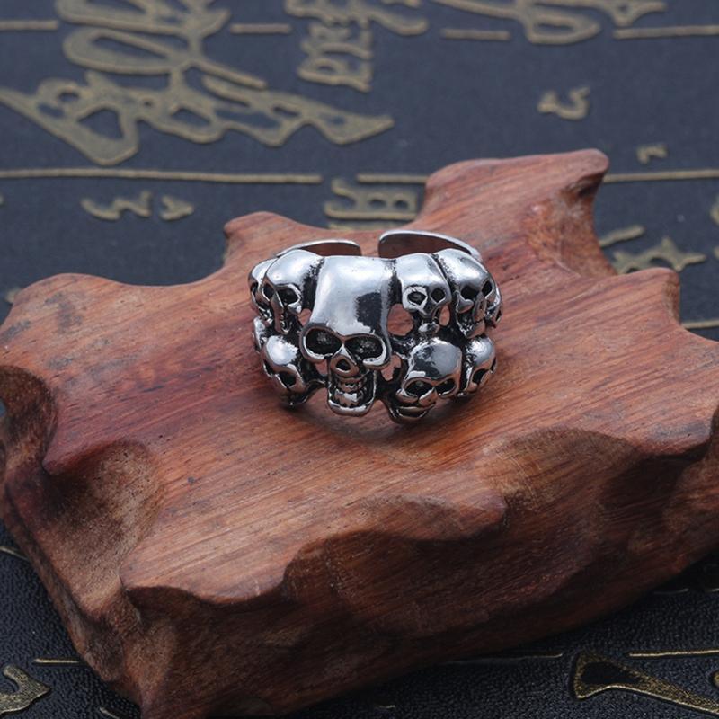 Personality Domineering Ghost Head Opening Adjustable Ring Fashion Jewelry Gift