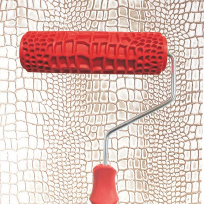 7 inch Embossed Crocodile Skin Painting Roller with Handle for Wall Decoration