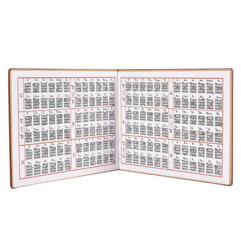 Leather 6 string Paperback Guitar Chords Book Tablature Guitar Exercise Sheet