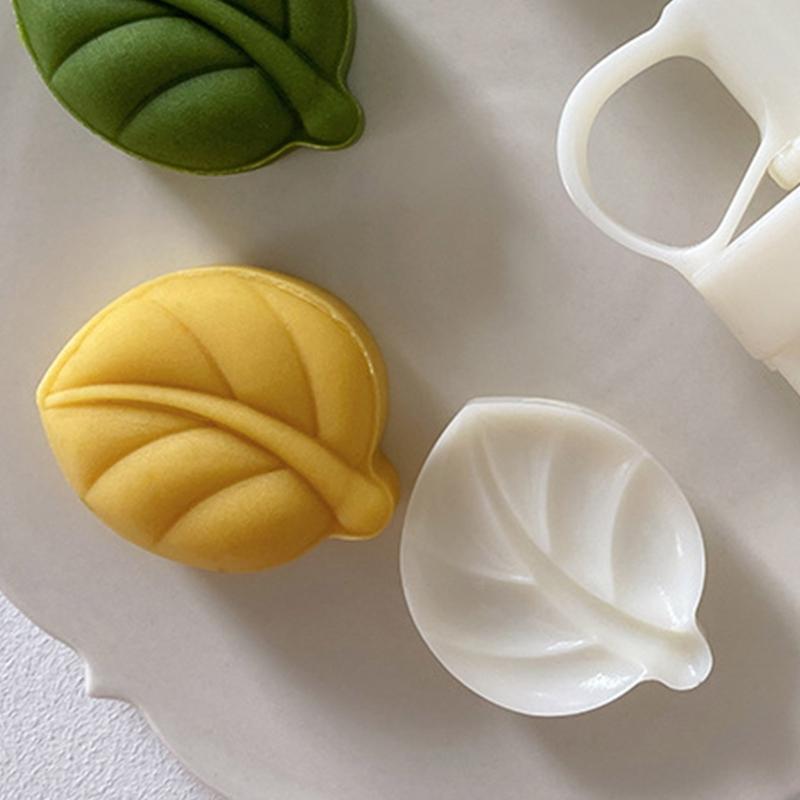 Moon Cake Molds Cartoon Leaf Shaped DIY Baking Moulds for Mid-Autumn Festival