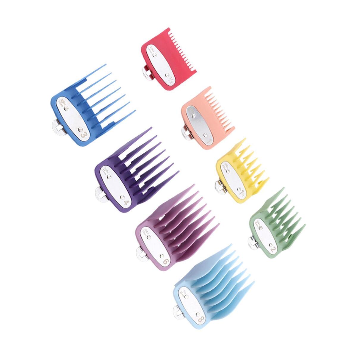 8 Pieces Hair Clipper Guards with Metal Clip for Wahl Hair Clippers Barber