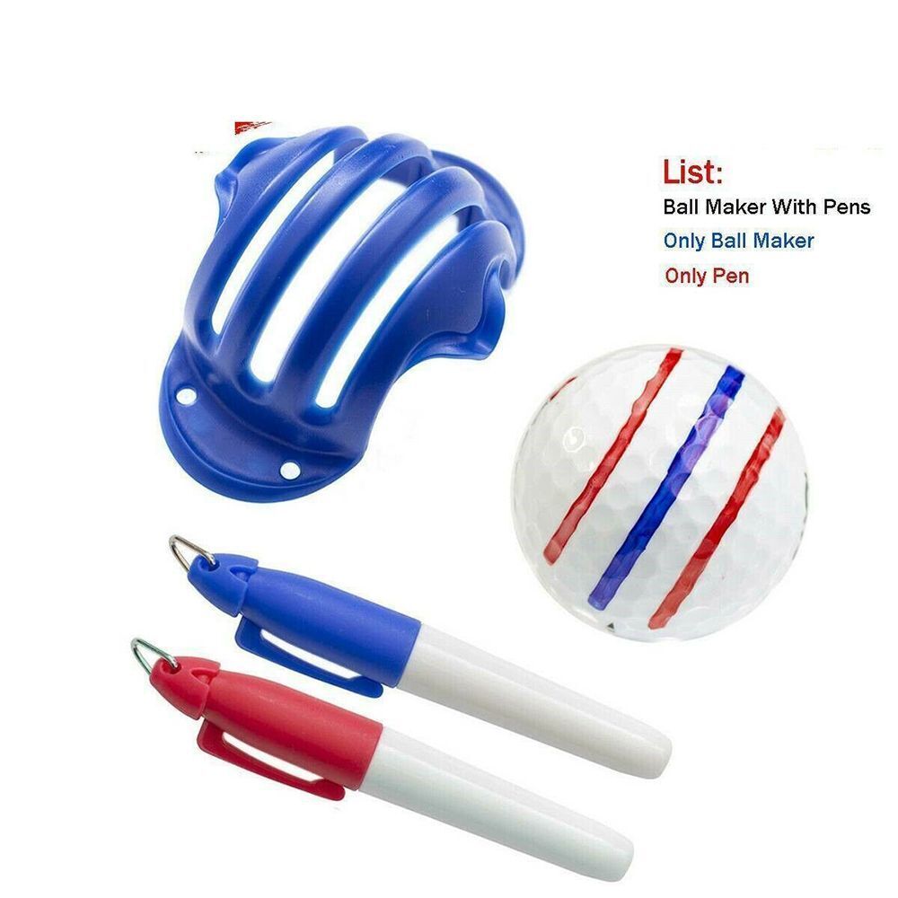 Ball Marker with 2 Pen Golf Ball Triple Track 3  Line Marker Golf Mark Stencil