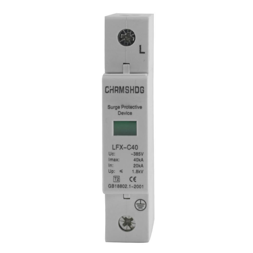 AC SPD 1P 20KA-40KA C-385V House Surge Protector Arrester Circuit Breakers