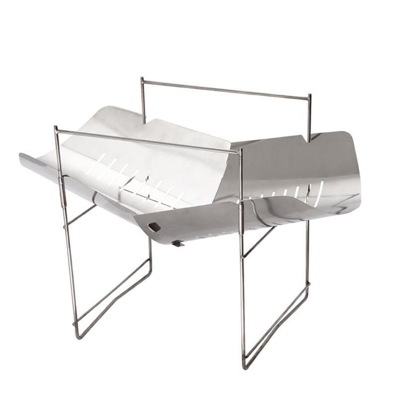Outdoor Camping Folding Wood Stove Stainless Steel Fire Pit Camping Bonfire Rack