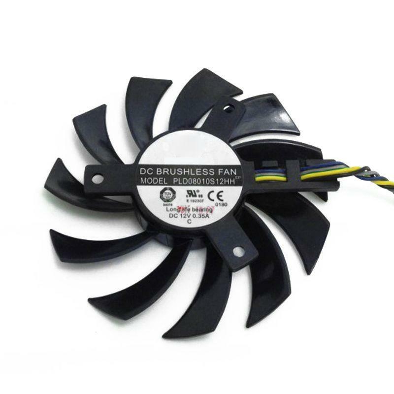 PLD08010S12HH 12V 0.35A 75mm 4Pin For MSI R6750 HD6750 DDR5.DX11 HD5750 Graphics