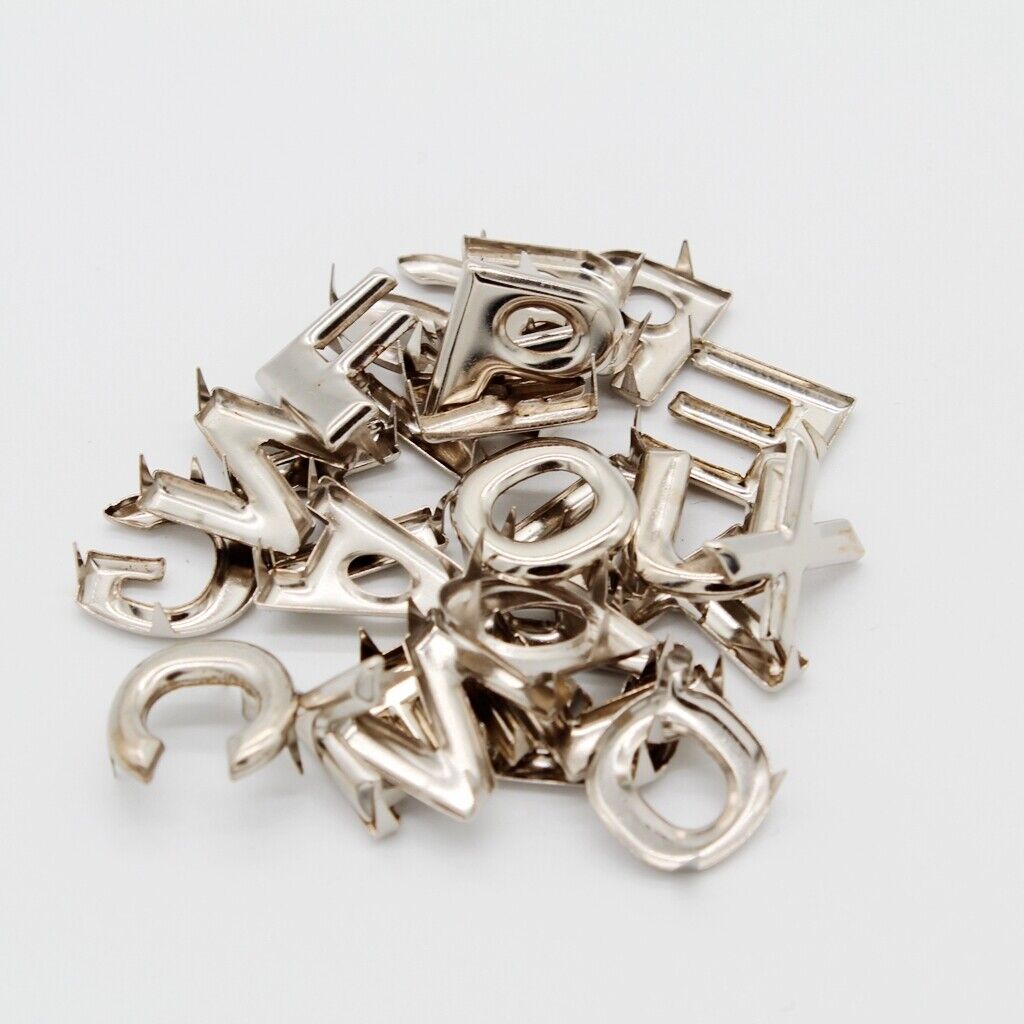 2 x 26 English Letter  Rivets Claw Studs for Bags Clothes Hats Decor