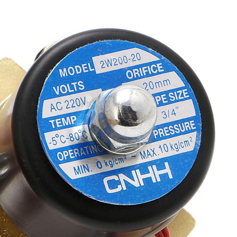 3/4" 220V Electric Solenoid Valve Pneumatic 2 Port Water Oil Air Gas 2W-200-20