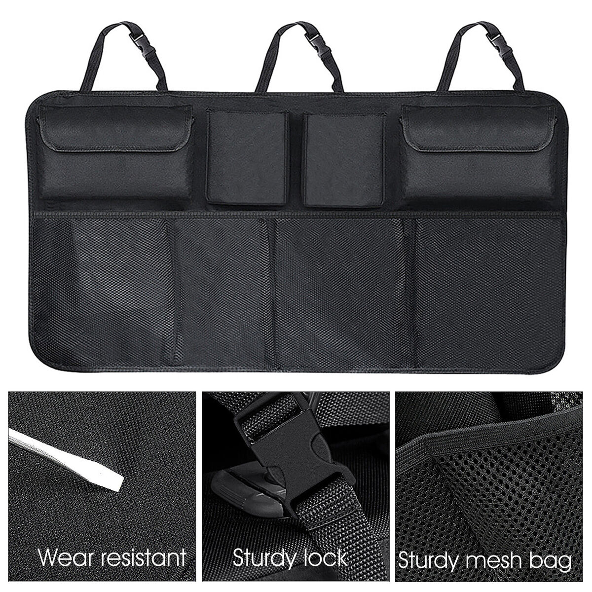 Car Trunk Hanging Organizer & Storage Bag Foldable Large Capacity Pouch
