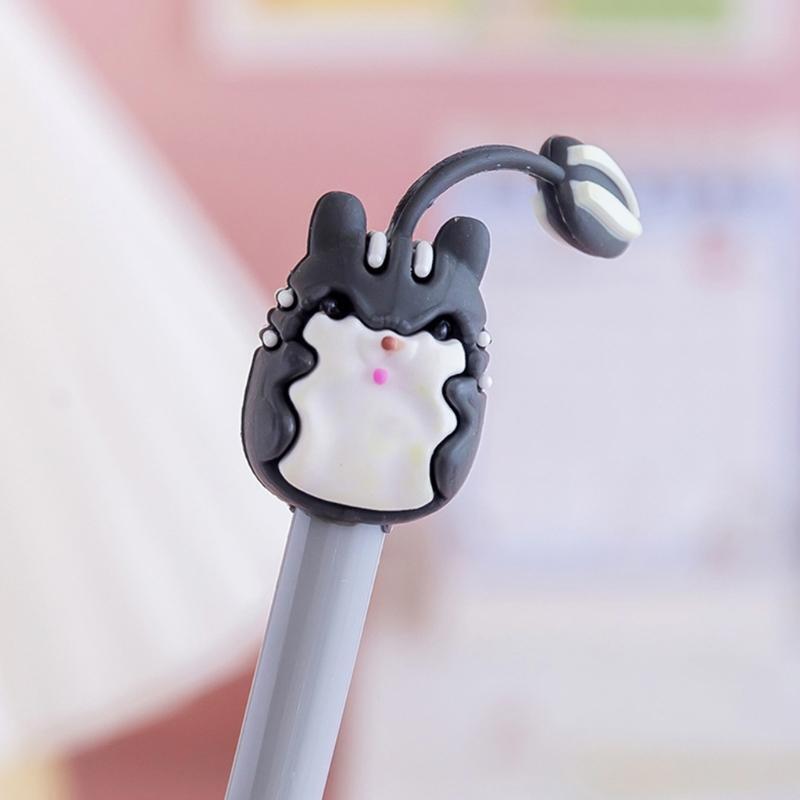 4pcs Cute Black Gel Pen Refillable Gel Pen Novelty Stationary Gift for Children