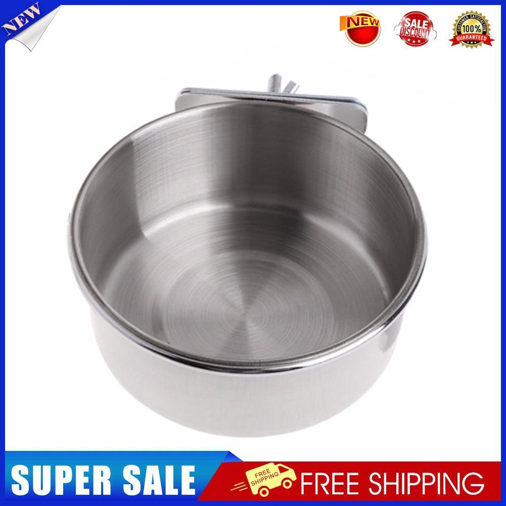 Stainless Steel Bird Feed Bowl Antirust Parrot Food Water Plate Kit (S 10CM