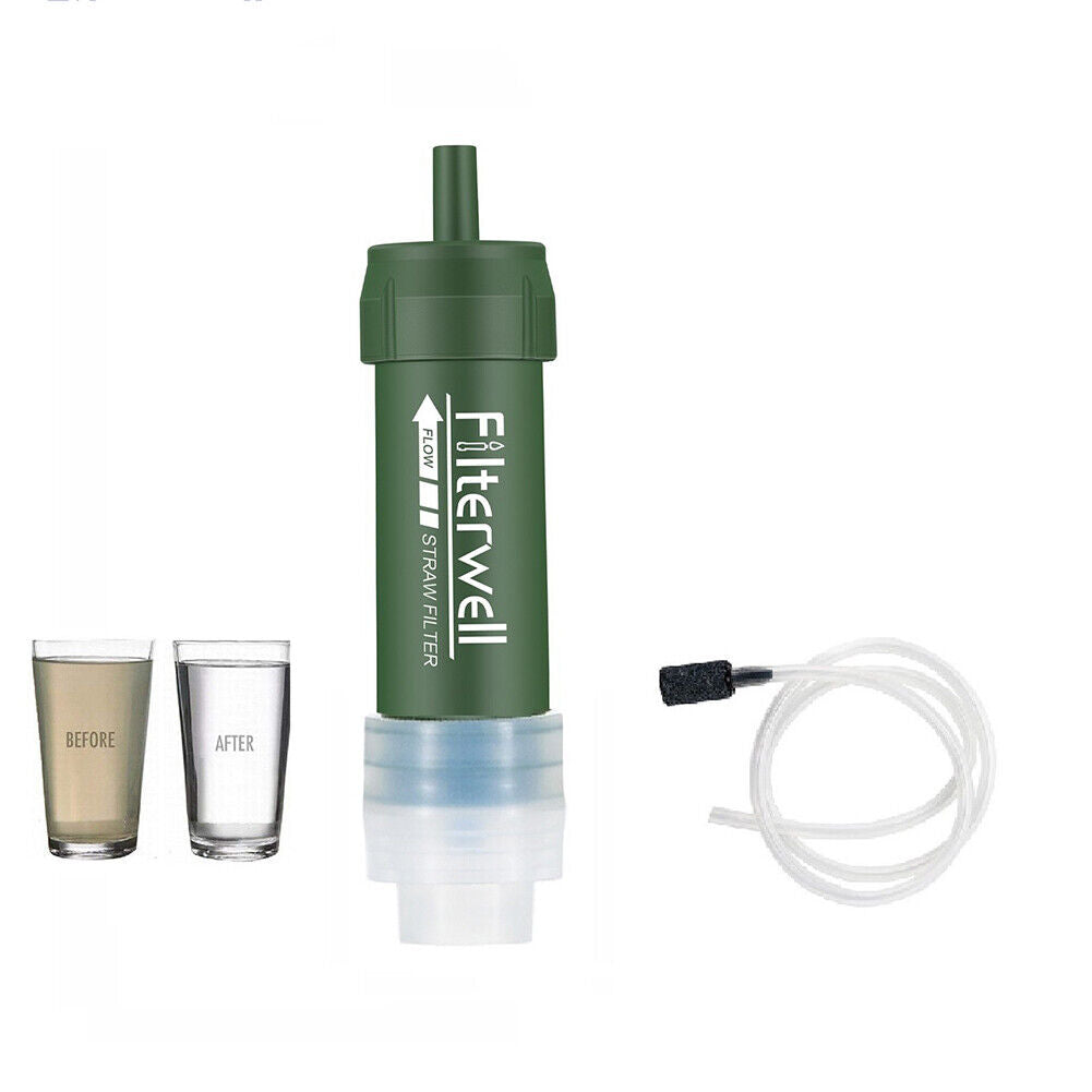 Outdoor Survival Water Purifier Emergency Camping Water Filter Straws Kits