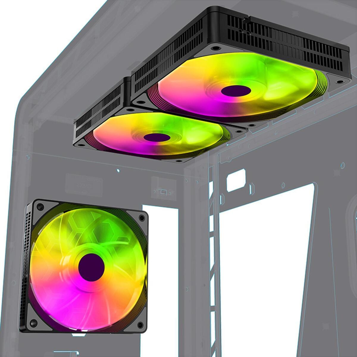3Pcs 120mm Case Cooling Fan 1200RPM  Silent Liquid Radiator Colorful
