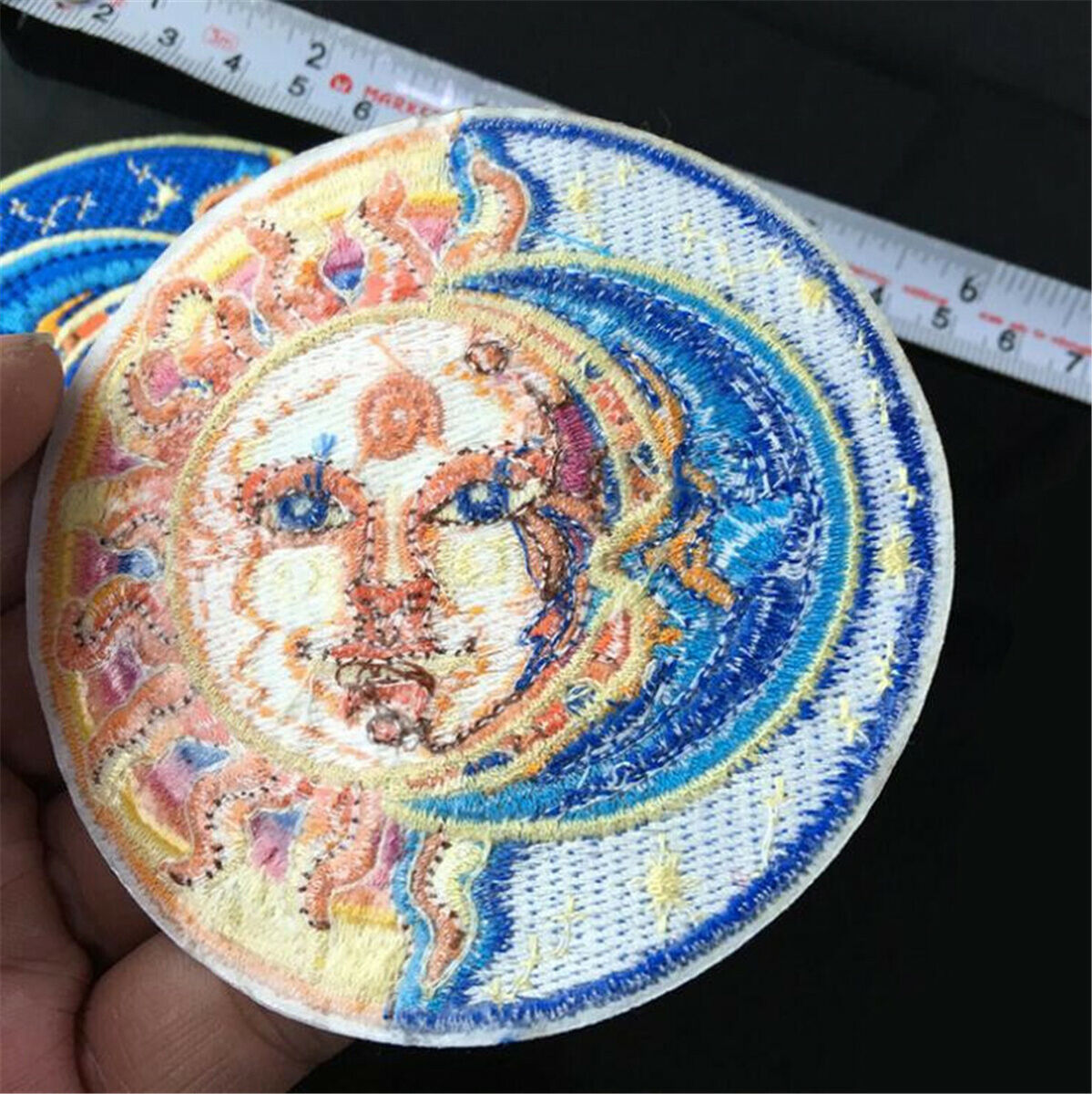 Moon Sun Patch for Clothing Iron on Badge Embroidered DIY Sewing Applique Patch