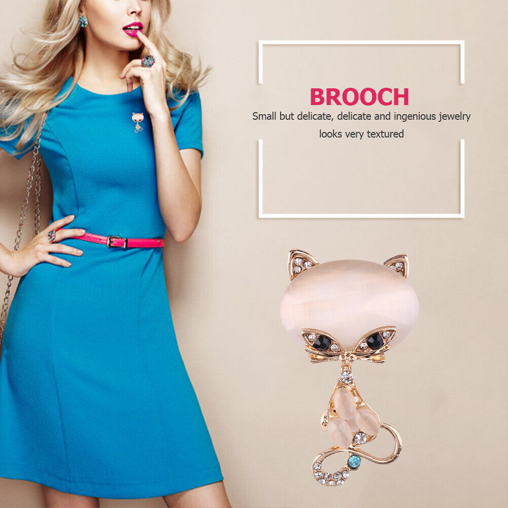 Classic Filled Opal Stone Brooches Women Animal Crystal Pin Buckle Jewelry