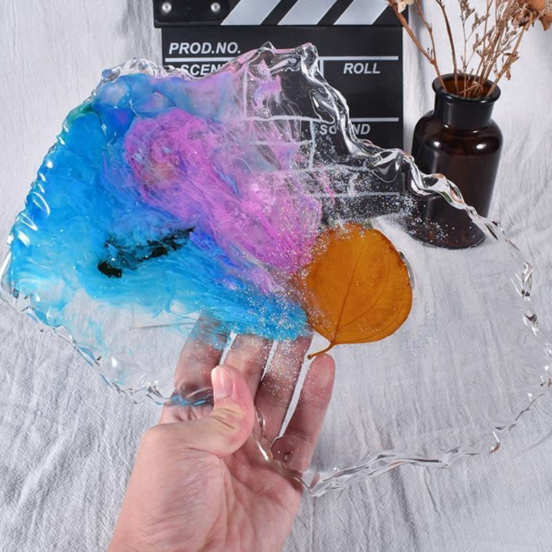 Silicone Moulds Cups Mat Mould Irregular Craft DIY Home Decoration Tray Mold