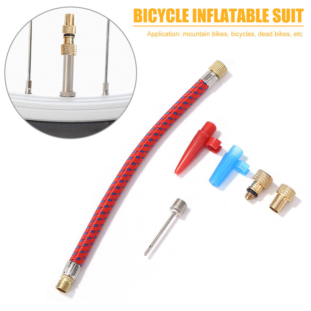 6pcs/set Bicycle Tire Pump Adapter Ball Needle MTB Valve Connector Hose