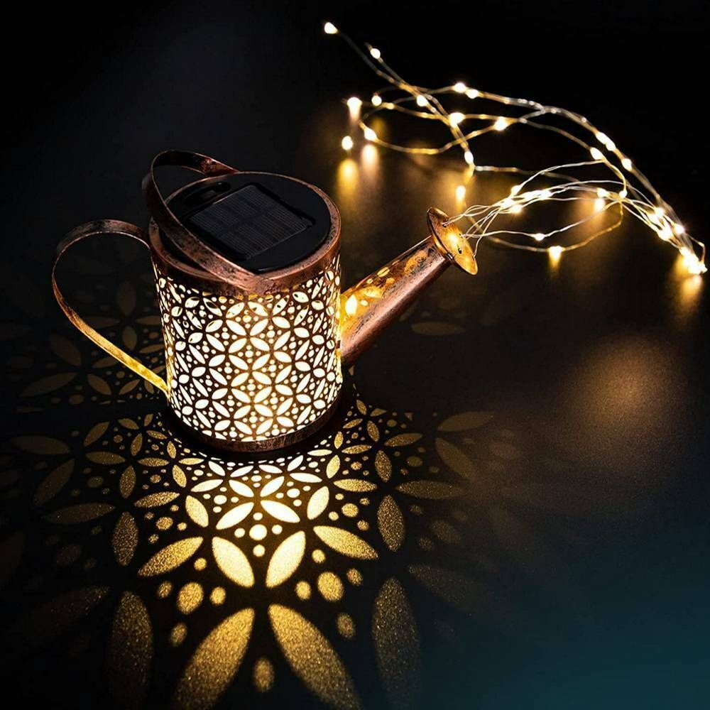 Light Iron Art Waterfall Lamp Kettle Shower Lamp Watering Can String Light