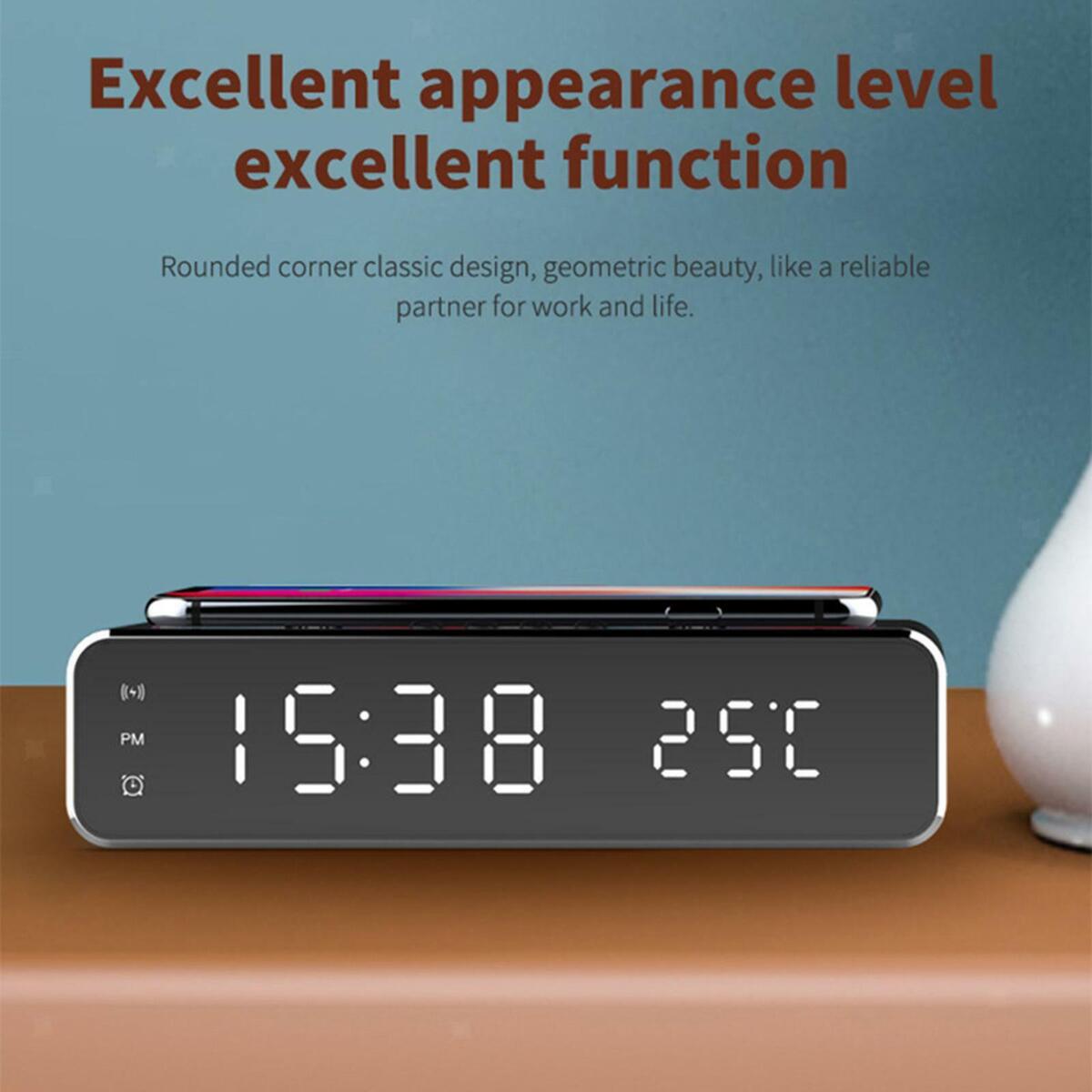 Table Clocks Fast  Charging Charger Elegant  Bedside