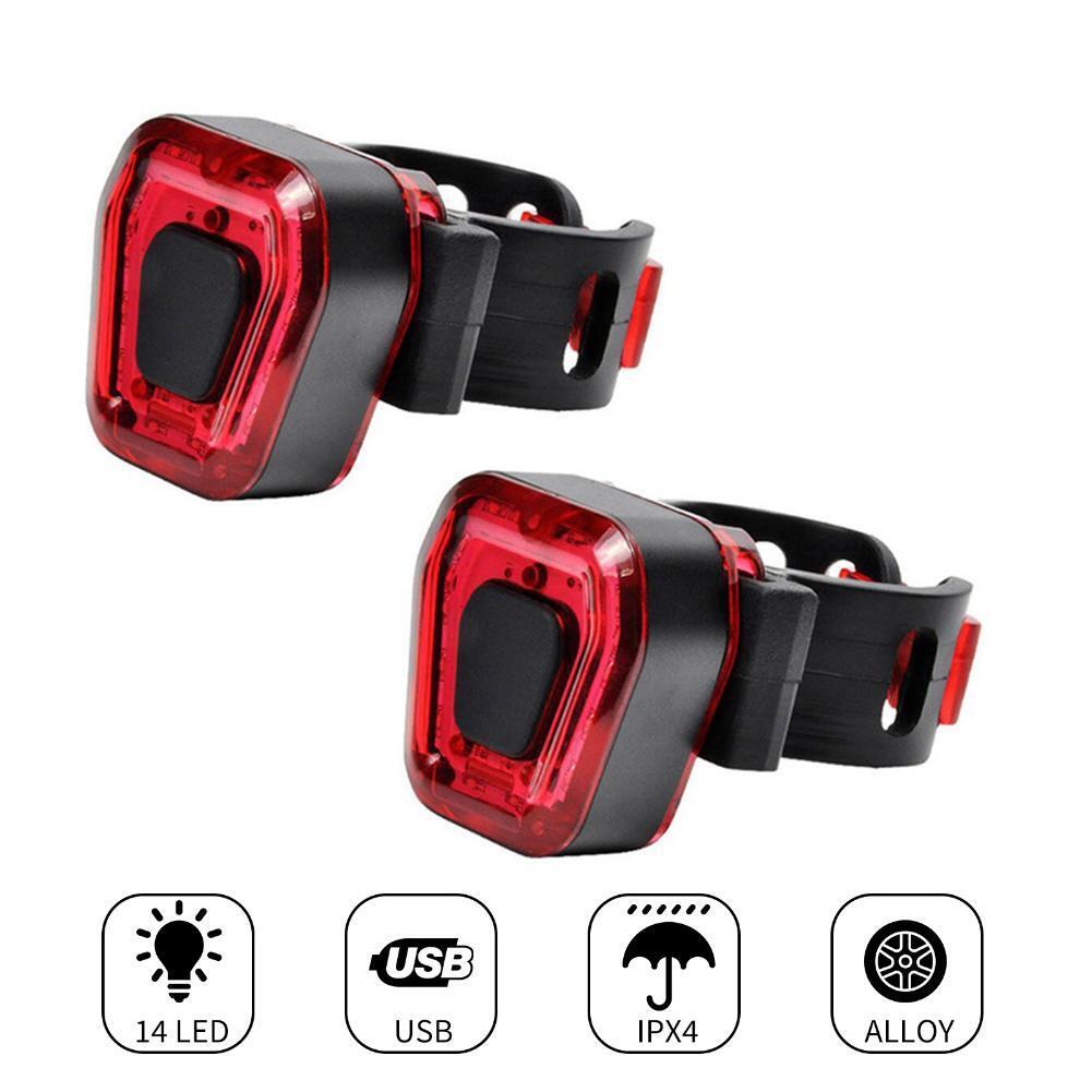 2pcs Bike Rear Light LED Bright Bicycle Back Tail Lamp for Night Riding