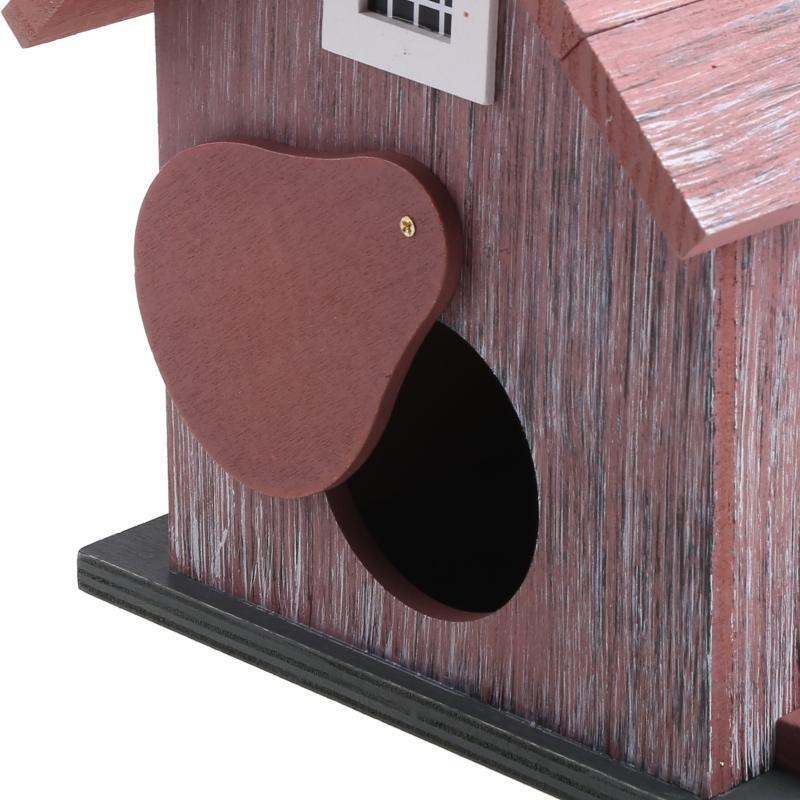 Small Bird House for Outdoor Hanging Natural Wood Outside Garden Patio Decor