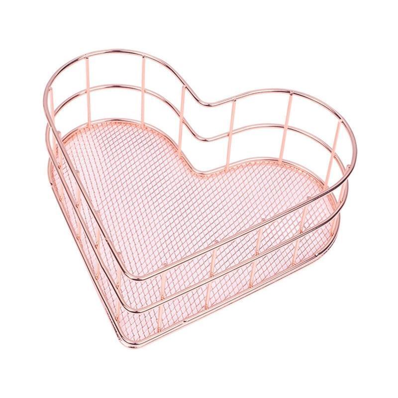 Heart Shape Makeup Storage Tray Cosmetic Organizer Holder Jewelry Display Tray