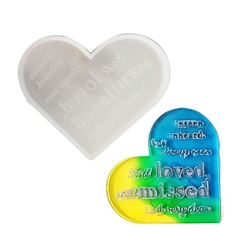 5Pcs Geometry Mirror Love Photo Frame Epoxy Mold for DIY Craft Decorative Mould