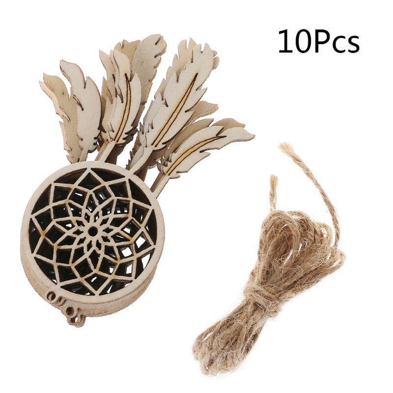 10 Pcs/Set Dreamcatcher Natural Wood Slice Photography Prop Christmas Home Decor