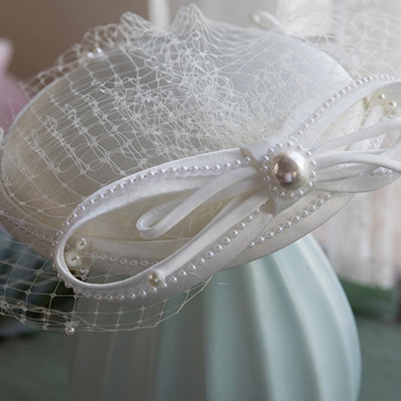 Mini Elegant Veil Fascinator Hats with Bow Short Lace Fit for Women and Girls